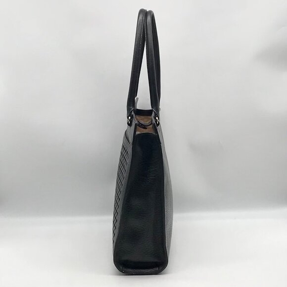Kate Spade Black Pebbled Leather Lynne Bubbles Perforated Perri Lane Tote Bag - Picture 3 of 10